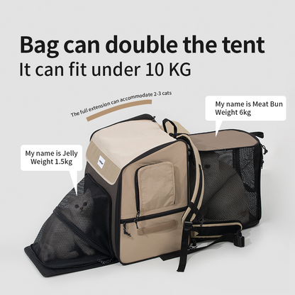 HiDREAM Pet Front and Rear Tent Backpack