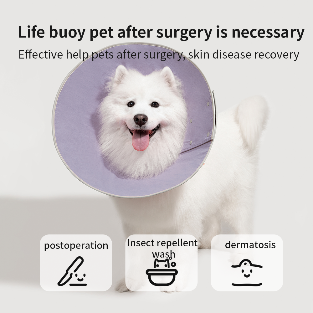 HiDREAM Pet Adjustable Button Licking-ring Cone