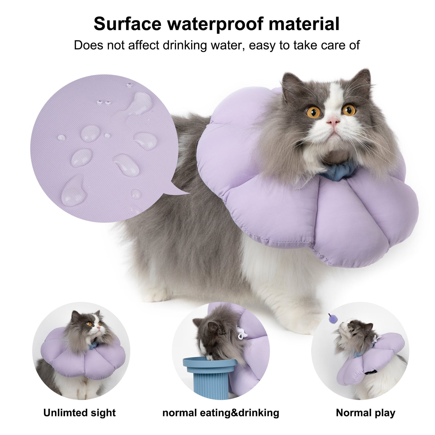 HiDREAM Cat Cute Waterproof Recovery Collar