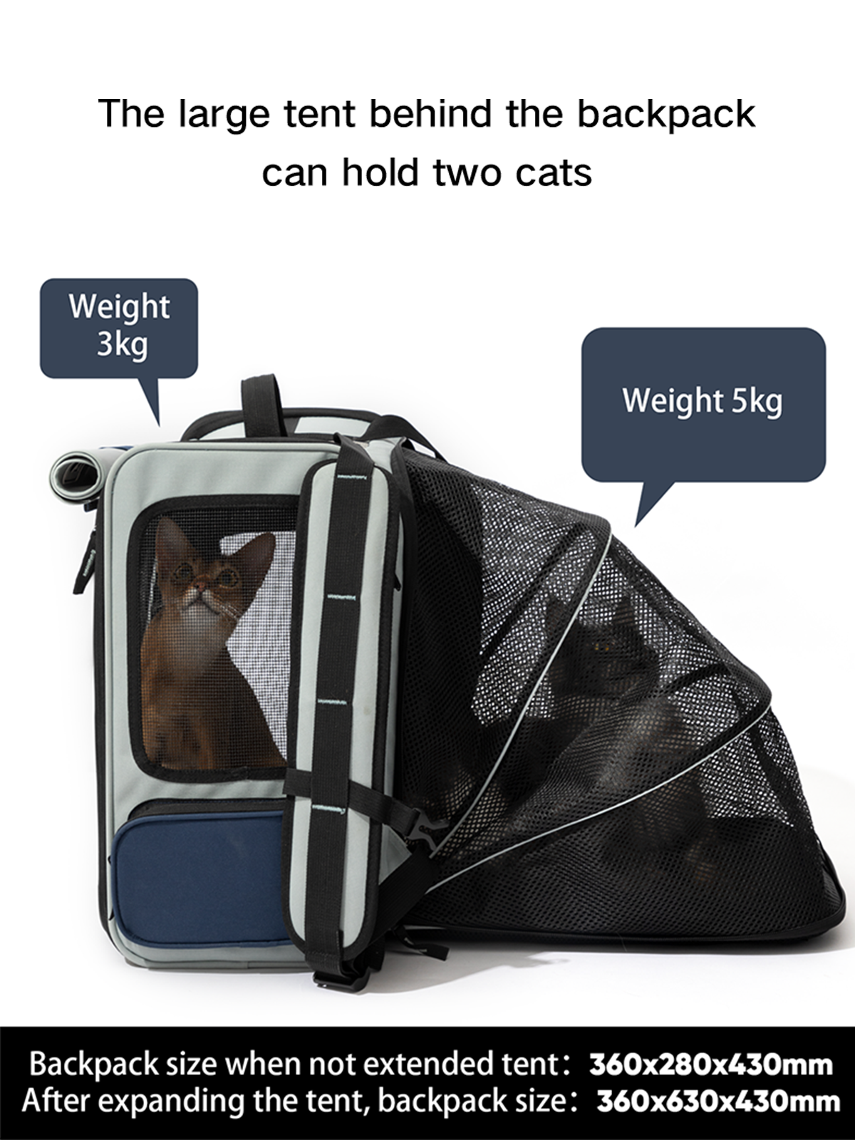 HiDREAM Cat Dog Backpack Portable Breathable Carrier Bag Zipper Tent