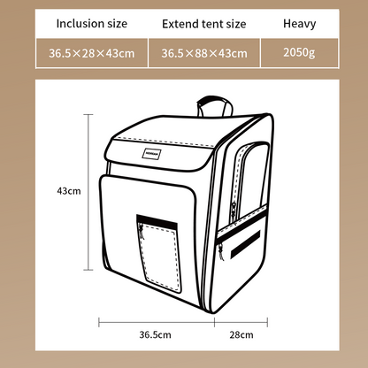 HiDREAM Pet Front and Rear Tent Backpack